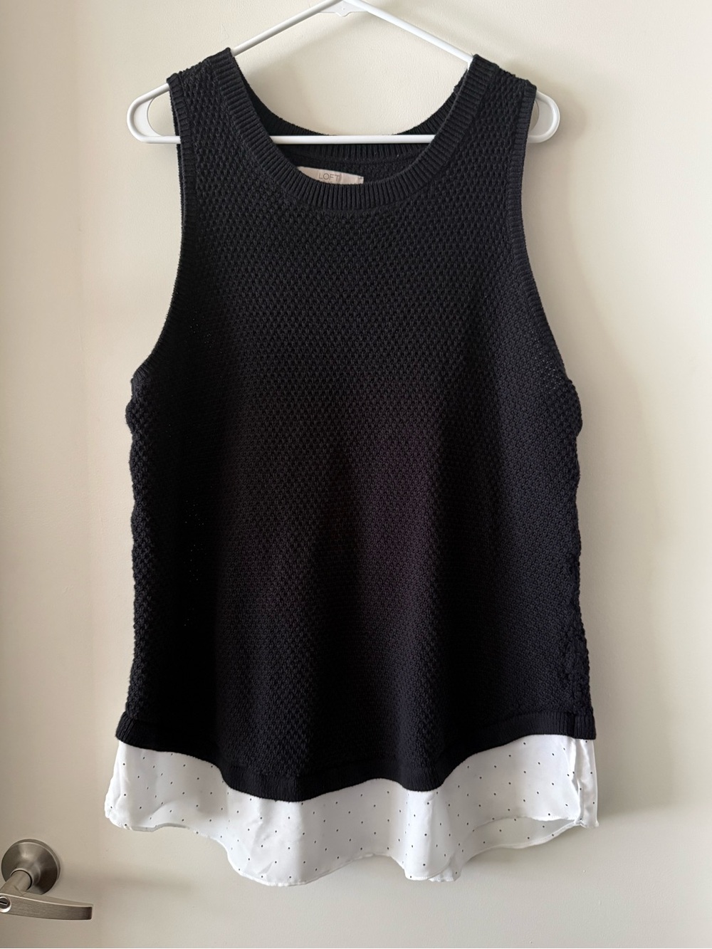 LOFT Plus Mixed Media Sweater Tank